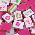 Floral Pink Mahjong Tiles