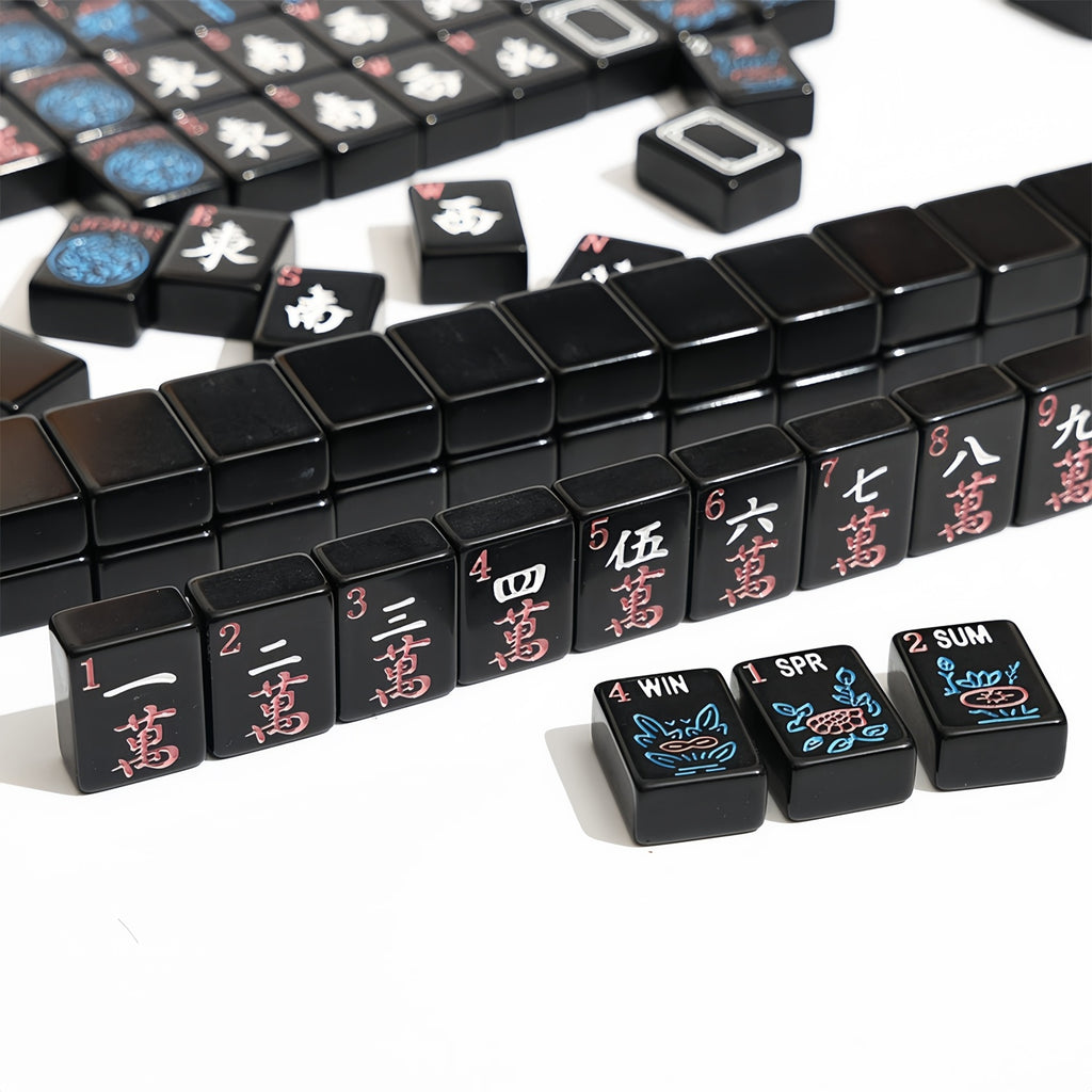 Black Acrylic American Mahjong Set