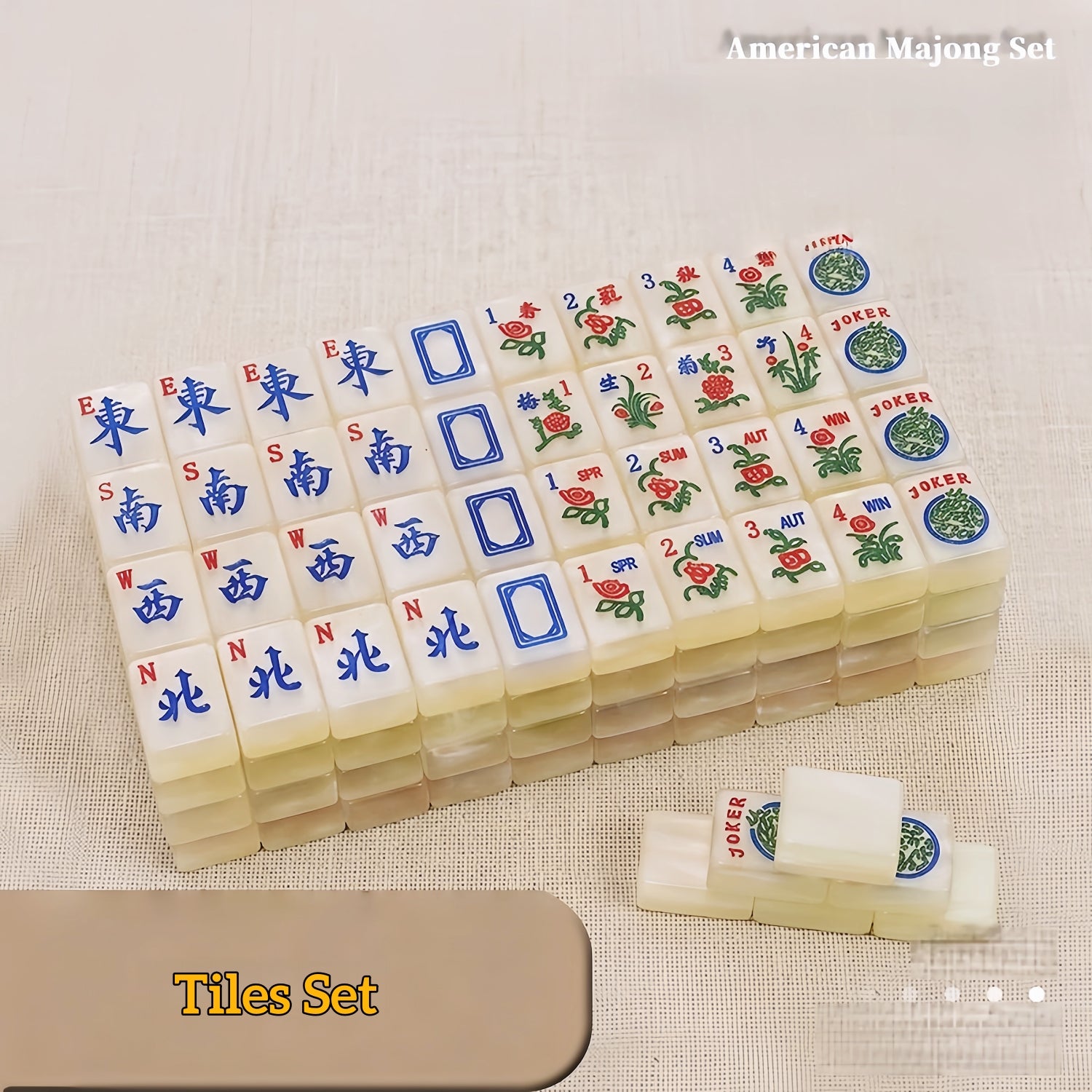 Collector’s Edition American Mahjong Set, Premium Jade Texture Mahjong Gift Set