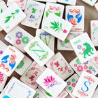 Floral Pink Mahjong Tiles