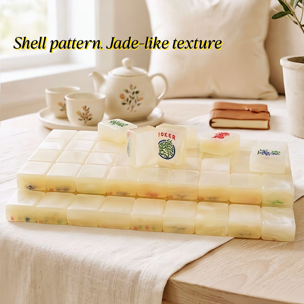 Collector’s Edition American Mahjong Set, Premium Jade Texture Mahjong Gift Set