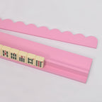 Wooden Mahjong Racks Set of 4 , 17.5 Inch, Natural Wood and Pink
