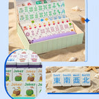 Pool Floating American Mahjong Set, Waterproof Portable Mahjong Game for Summer Vacation