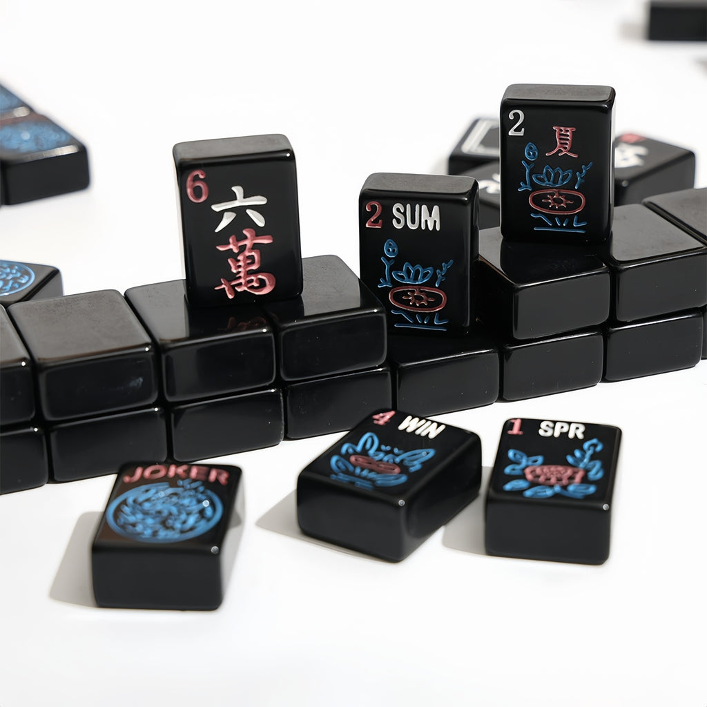 Black Acrylic American Mahjong Set