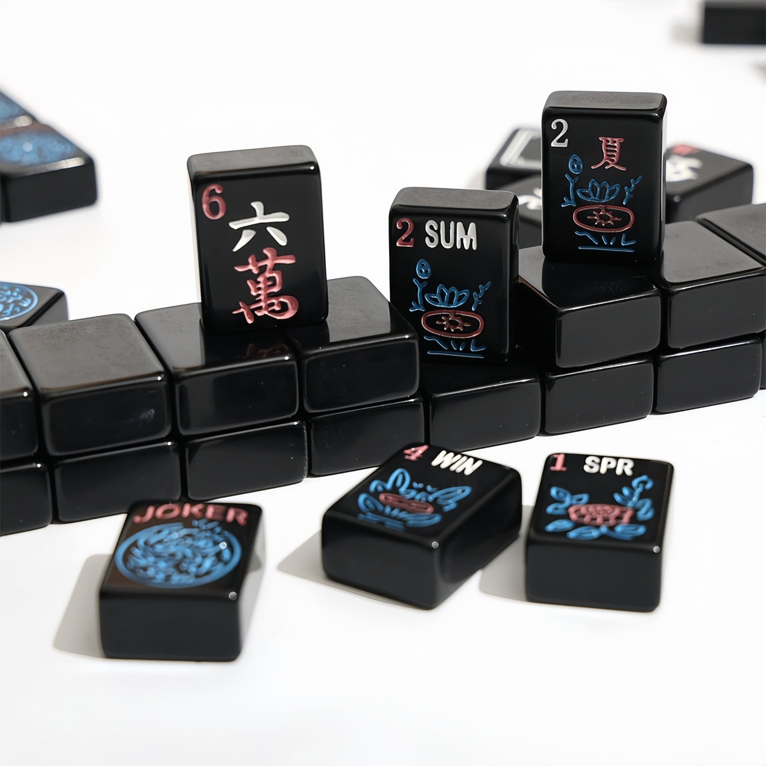 Black Acrylic American Mahjong Set