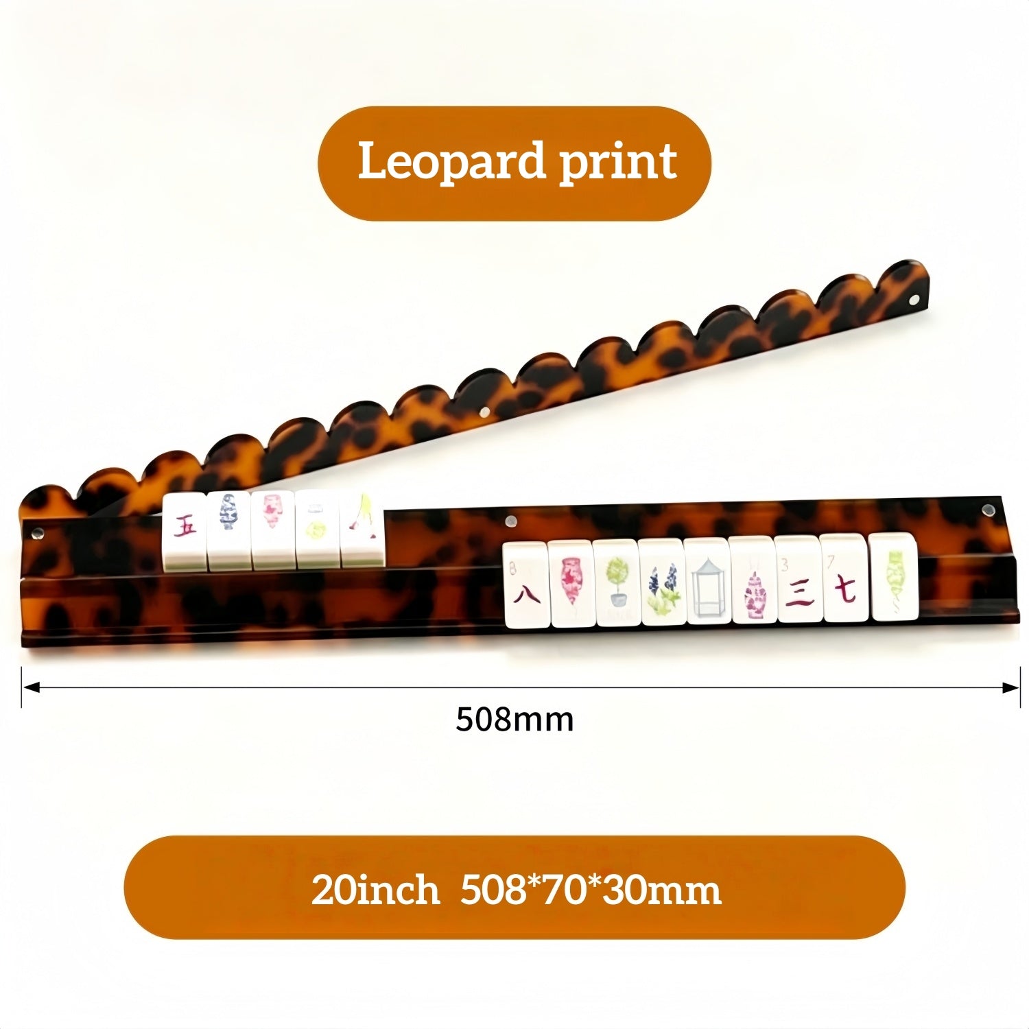 Tortoiseshell Mahjong Racks Set of 4, Clear, Blue, Leopard, Multiple Sizes