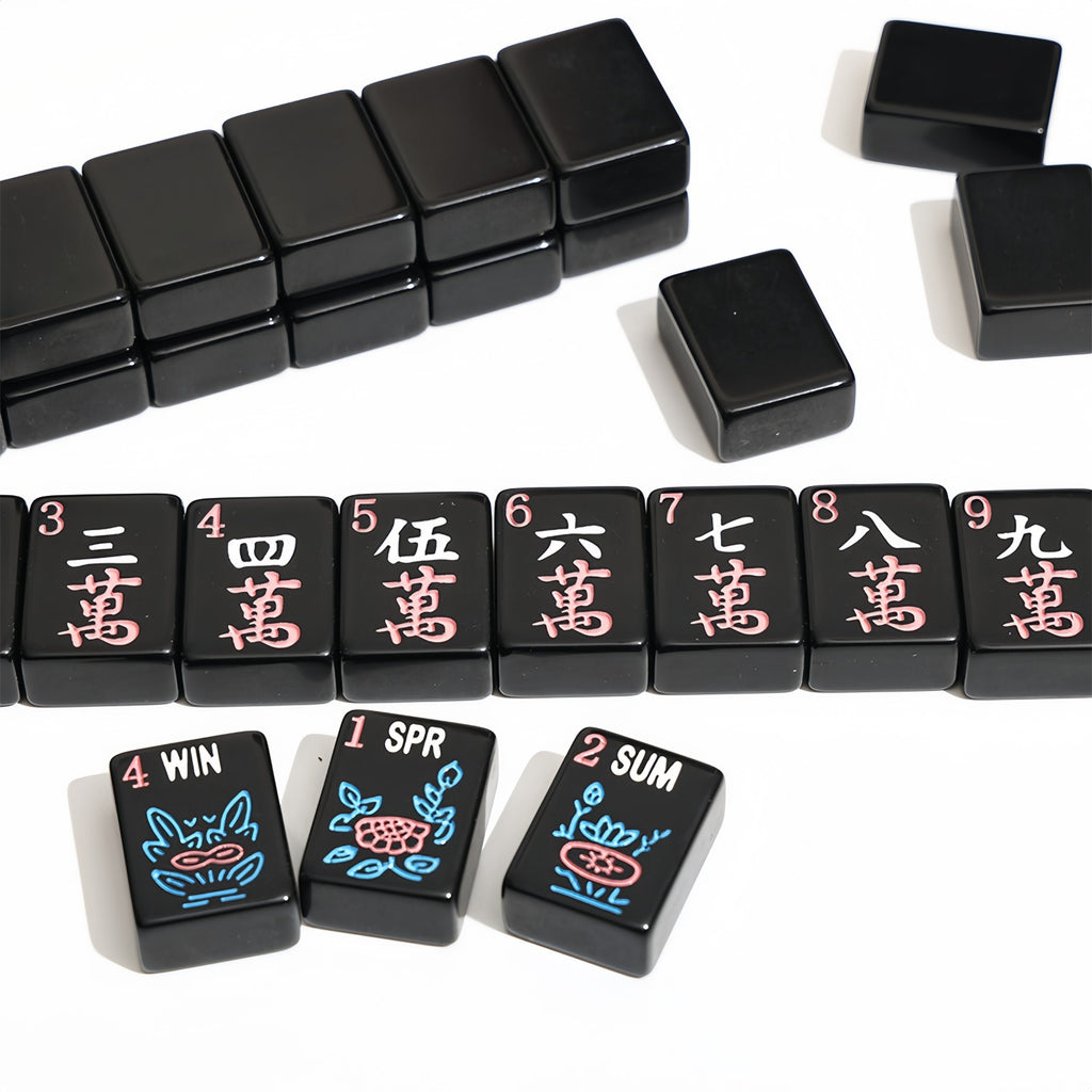 Black Acrylic American Mahjong Set