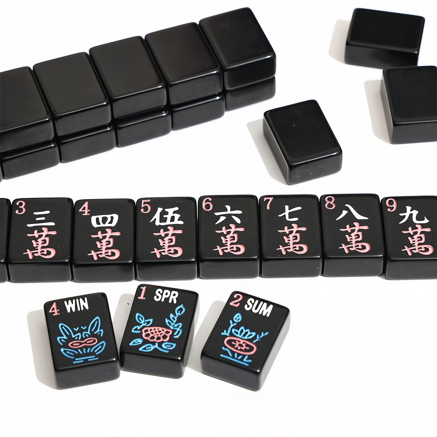 Black Acrylic American Mahjong Set