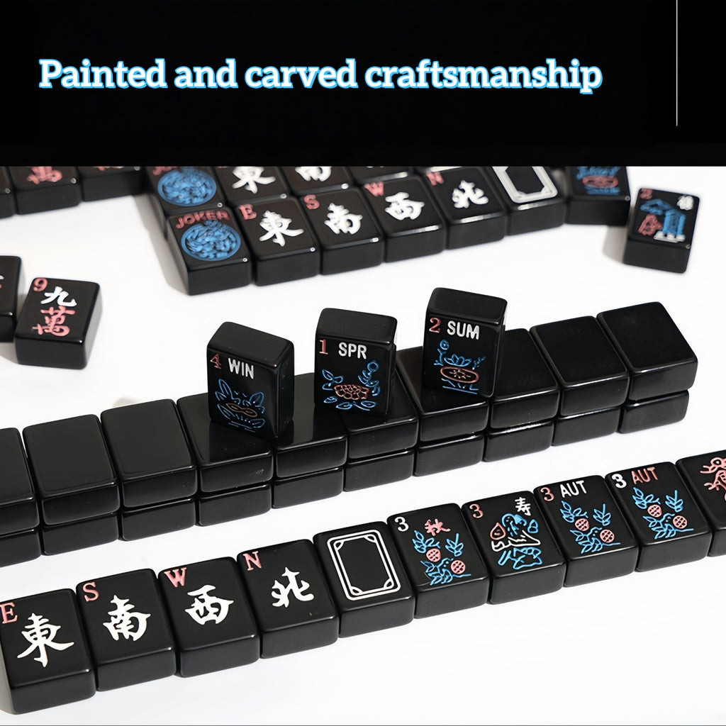 Black Acrylic American Mahjong Set