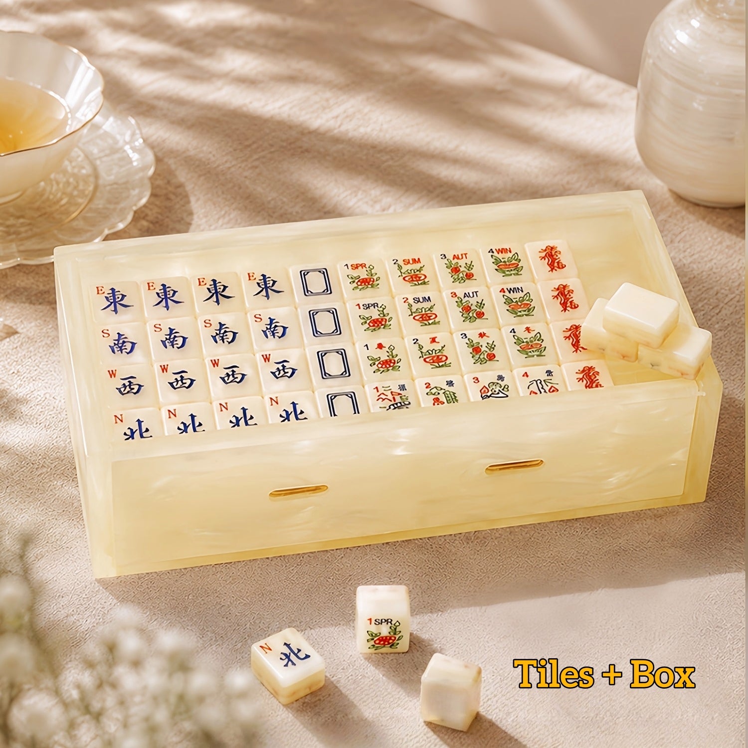 Collector’s Edition American Mahjong Set, Premium Jade Texture Mahjong Gift Set