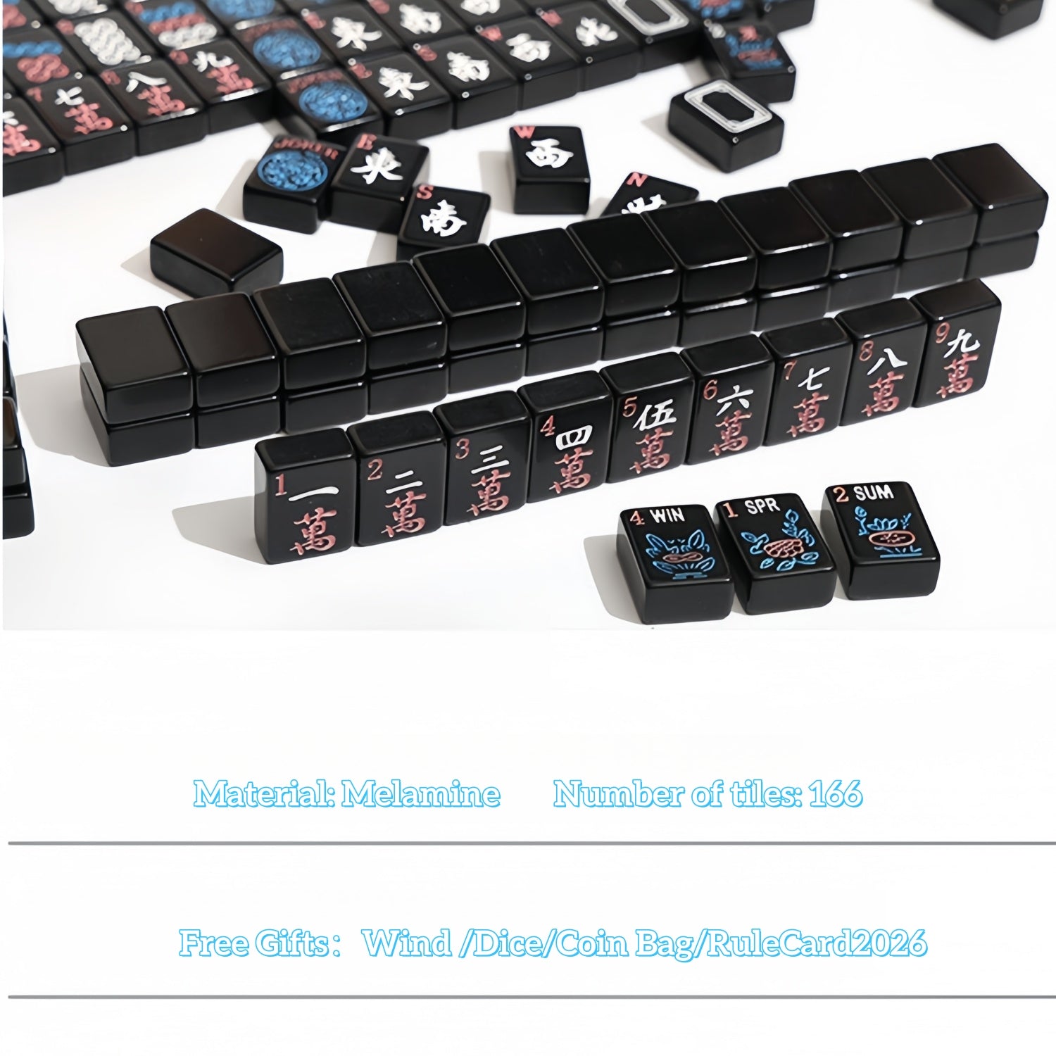 Black Acrylic American Mahjong Set