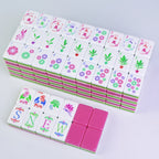 Floral Pink Mahjong Tiles