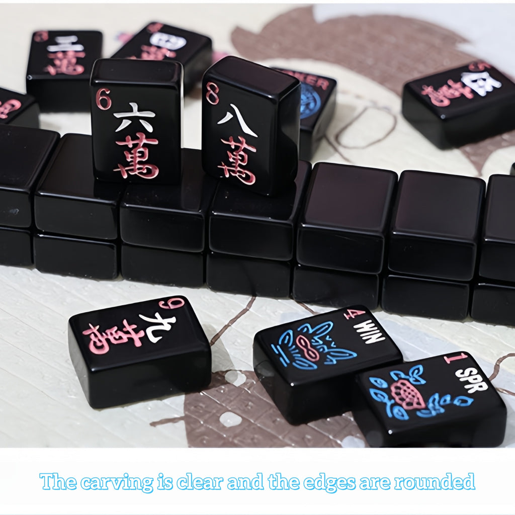 Black Acrylic American Mahjong Set