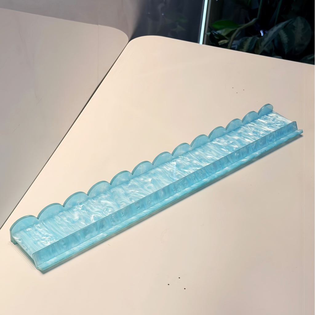 Shell Mahjong Racks Set of 4, 20 Inch, Ocean Blue, Rose Pink, Crystal Clear