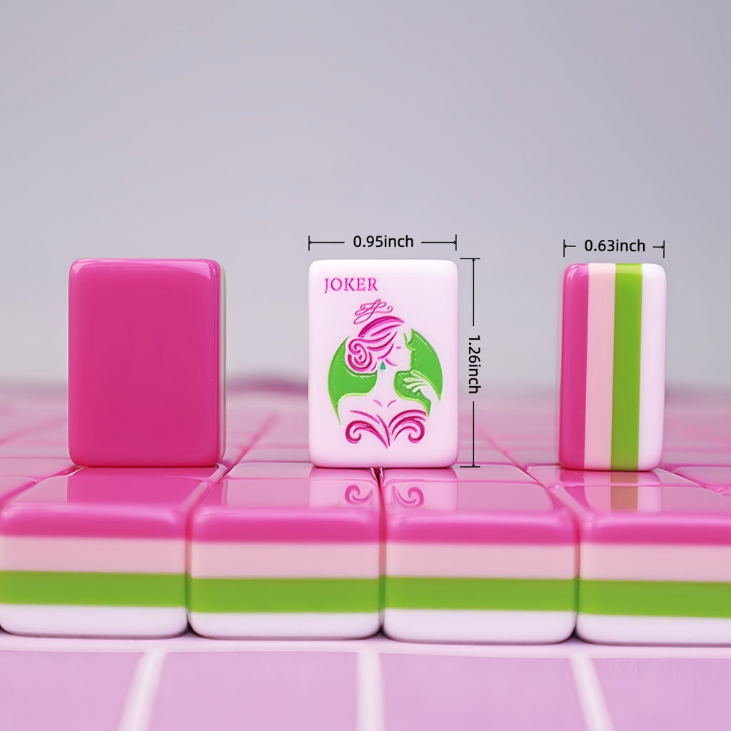 Floral Pink Mahjong Tiles