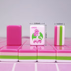 Floral Pink Mahjong Tiles