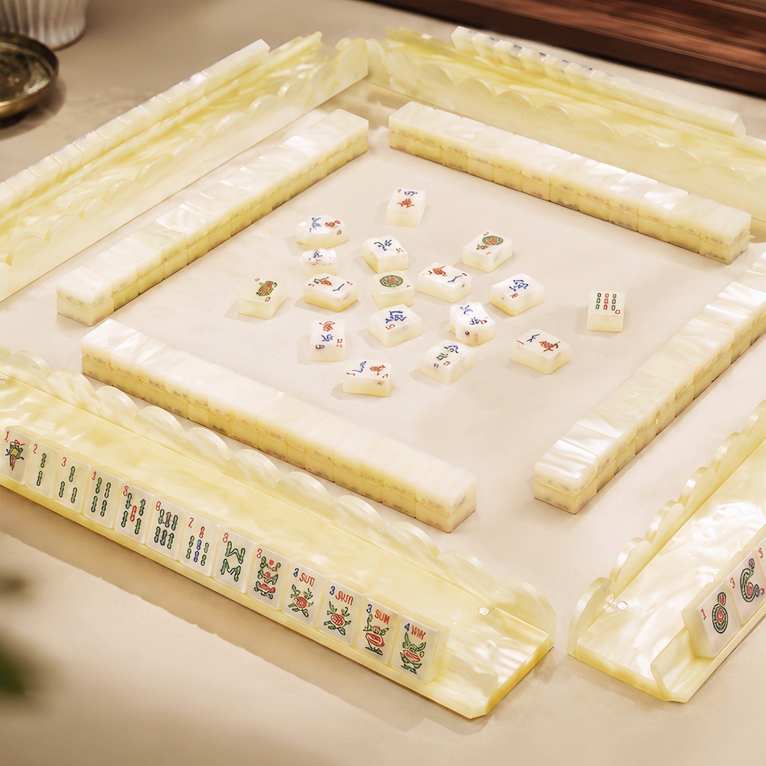 Collector’s Edition American Mahjong Set, Premium Jade Texture Mahjong Gift Set