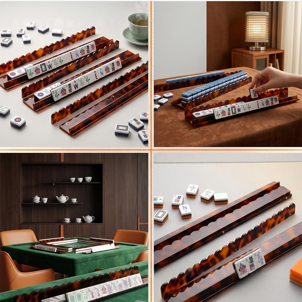 Premium Colorful Acrylic Mahjong Rack Set of 4, 5 Colors, 17.5inch and 20inch