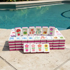 Pool Floating American Mahjong Set, Waterproof Portable Mahjong Game for Summer Vacation