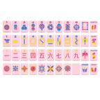 Pink Blossom Mahjong Tiles