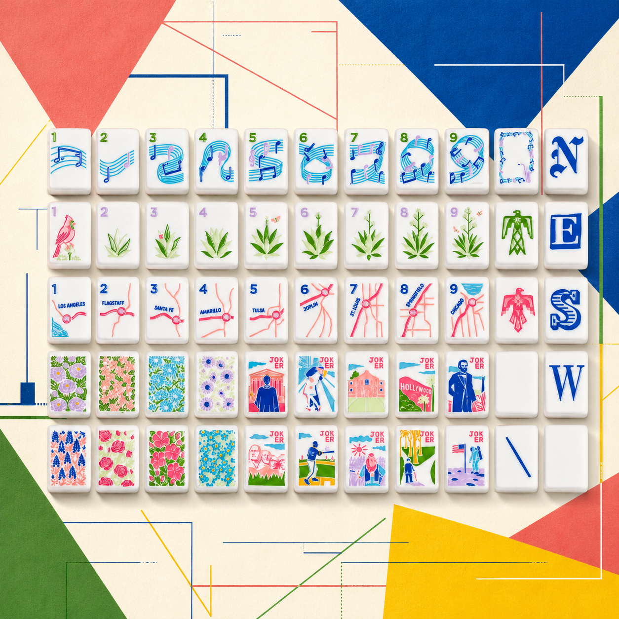 Club Style American Mahjong Tiles