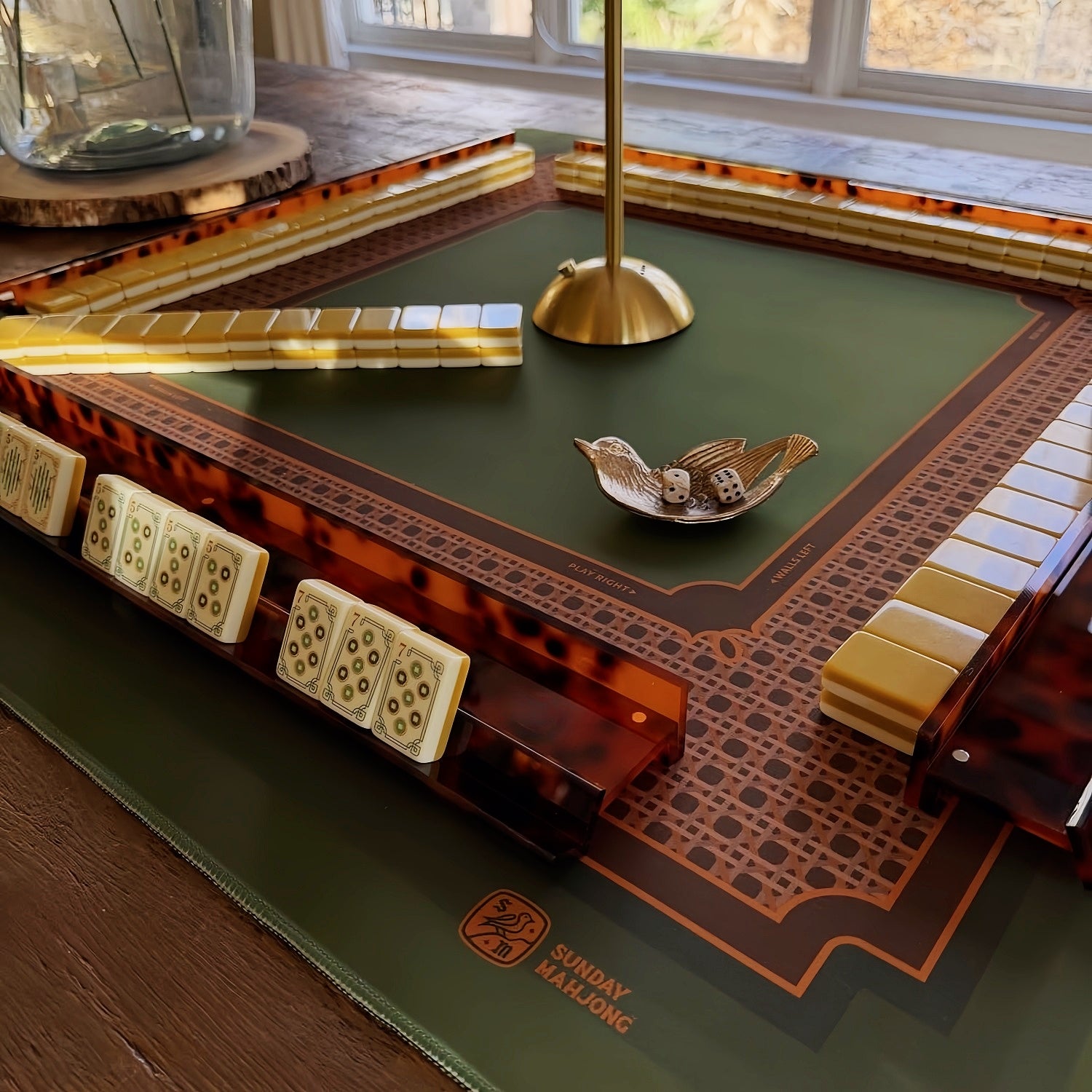 Tortoiseshell Mahjong Racks Set of 4, Clear, Blue, Leopard, Multiple Sizes