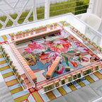 Tortoiseshell Mahjong Racks Set of 4, Clear, Blue, Leopard, Multiple Sizes
