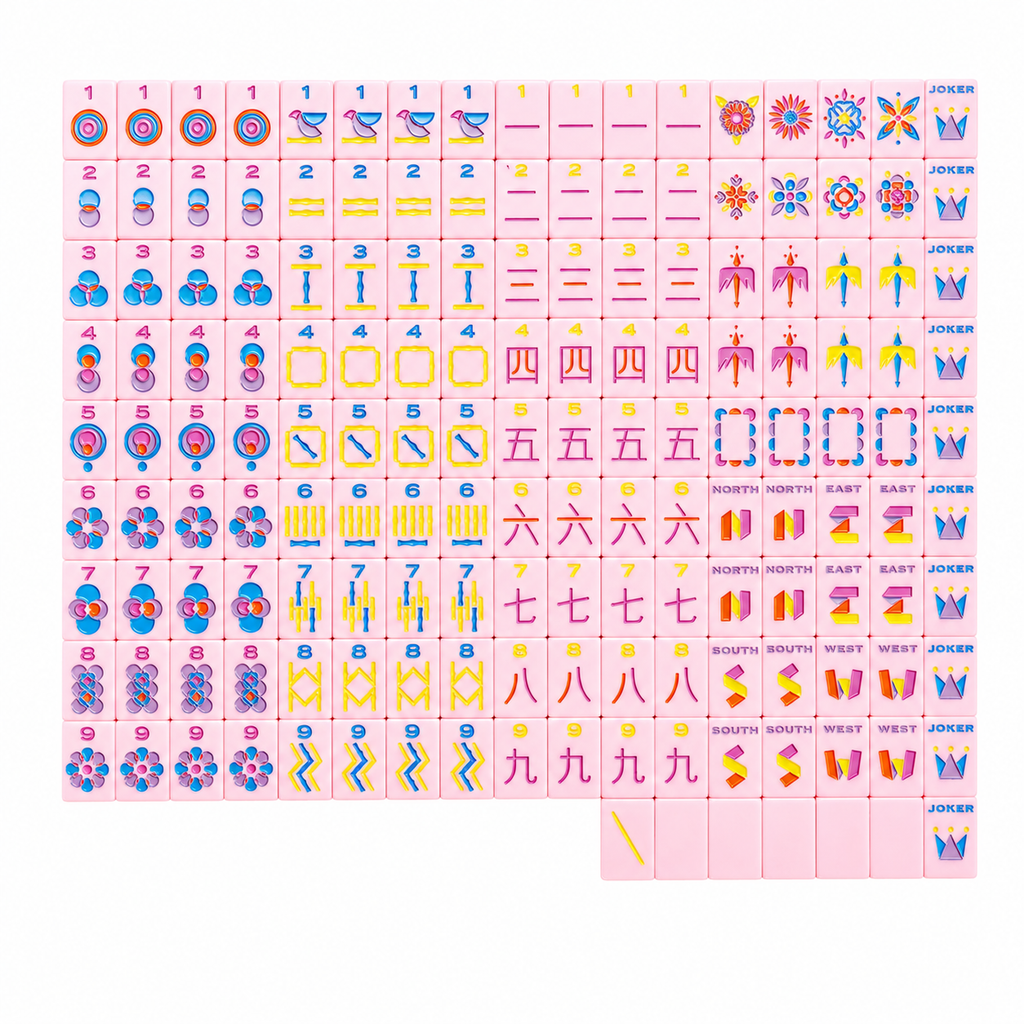 Pink Blossom Mahjong Tiles